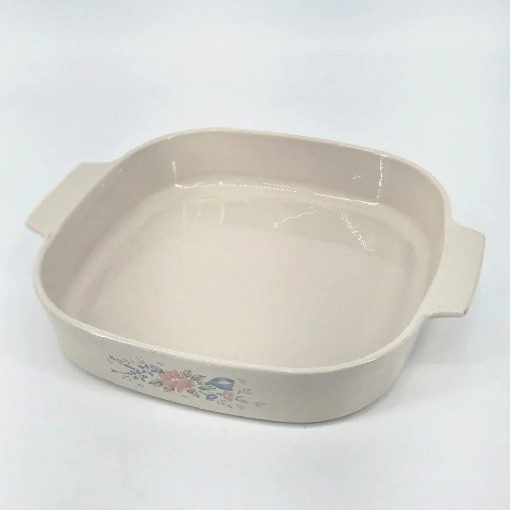 Vintage Corning Ware Pastel Bouquet Casserole Dish 2.5L A-10-B Cookware USA 80's